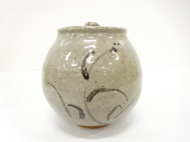  唐津焼　井上東也造　絵唐津　水指